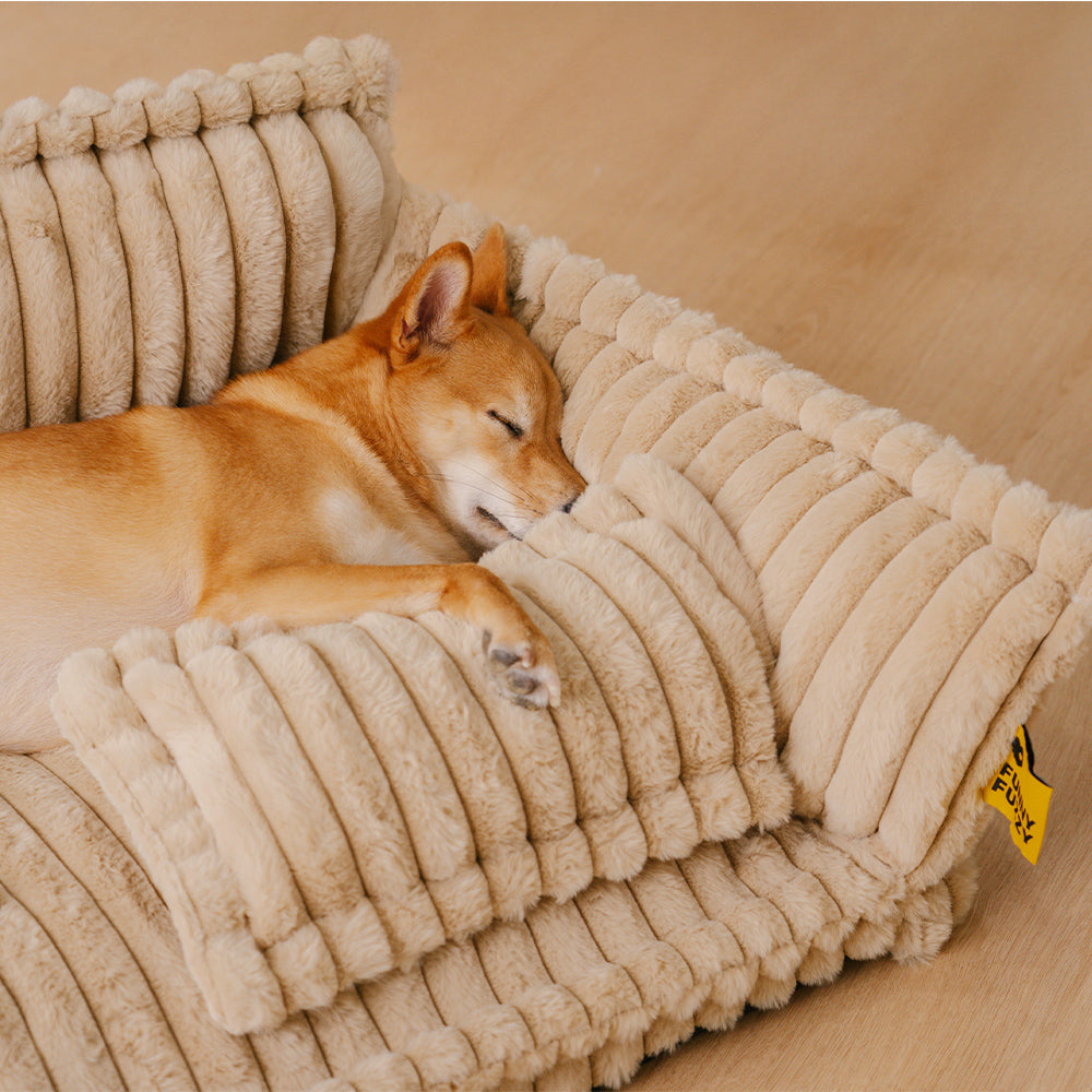 Flauschiger Hundebett-Bezug, Kissenhülle, waschbar, für süße Träume der Hunde.