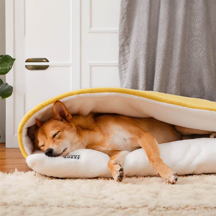 Flauschiger Welpenschlafsack, extrem weich & kuschelig. Gemütliches Hundebett für Geborgenheit Ihres Haustieres.