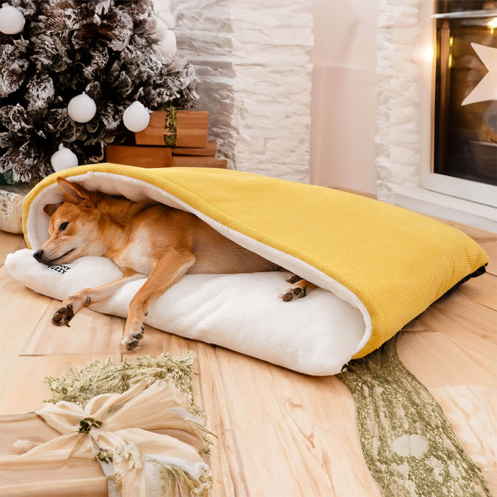 Welpenschlafsack für Hunde bietet Geborgenheit & Komfort. Waschbares Haustierbett, extrem weich und flauschig.