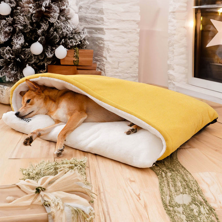 Welpenschlafsack für Hunde bietet Geborgenheit & Komfort. Waschbares Haustierbett, extrem weich und flauschig.