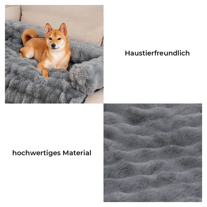 Hundebett mit praktischem Sofaschutz, ideal für Möbel und den entspannten Haustierkomfort.