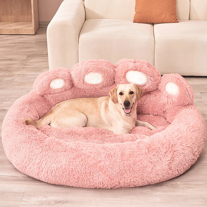 Flauschiges orthopädisches Hundebett für maximalen Schlafkomfort; weiches Haustierbett in Grau.
