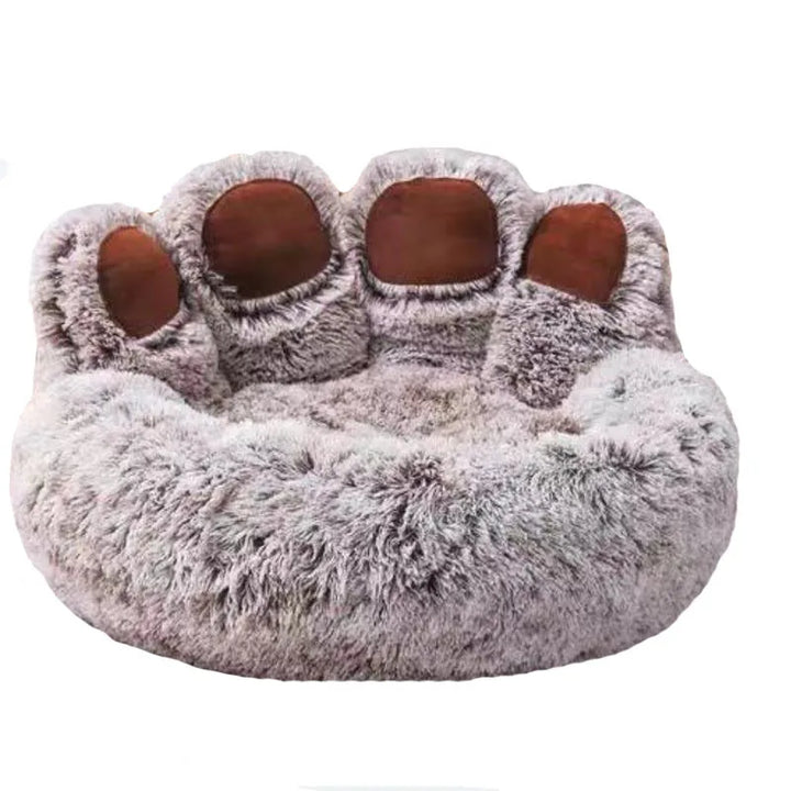 Weiches, rundes Katzenbett als beruhigendes Kuschelnest; flauschiges Haustierbett für Tiefenentspannung.