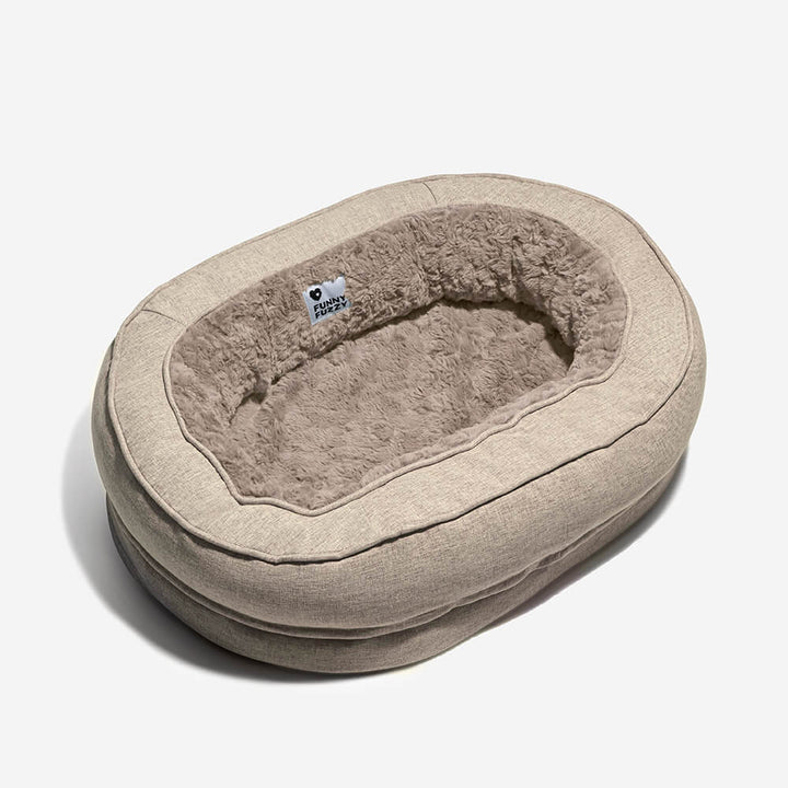 Hochwertiges, waschbares Hundebett in Donutform, flauschig & orthopädisch.