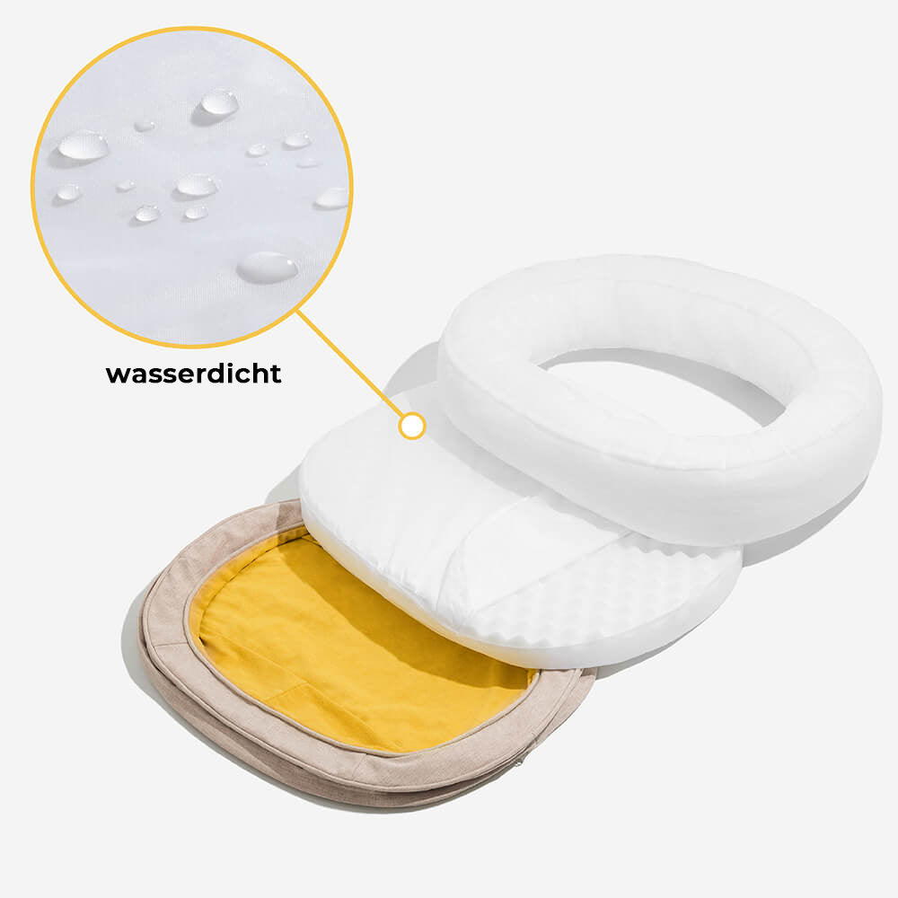 Gelenkschonendes Hundebett in Donutform, super weich für alle Hunderassen.