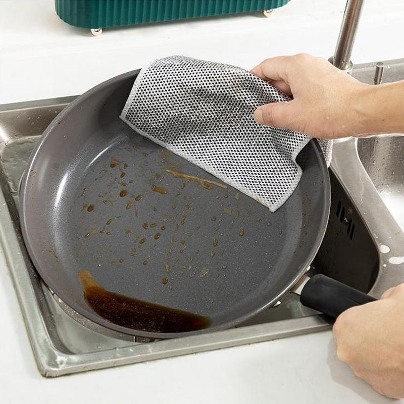FlexClean Reinigungstücher für mühelose Küchenreinigung, nass oder trocken, entfernt Flecken ohne Kratzer.