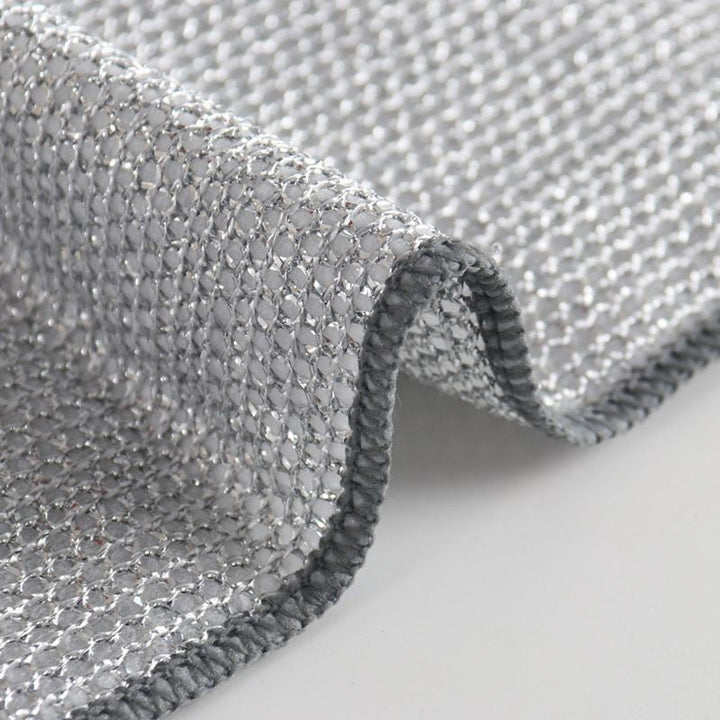 Kratzfreie FlexClean Drahttücher zur Edelstahlreinigung. Effektiver Schmutz- und Fleckenentferner für glänzende Oberflächen.