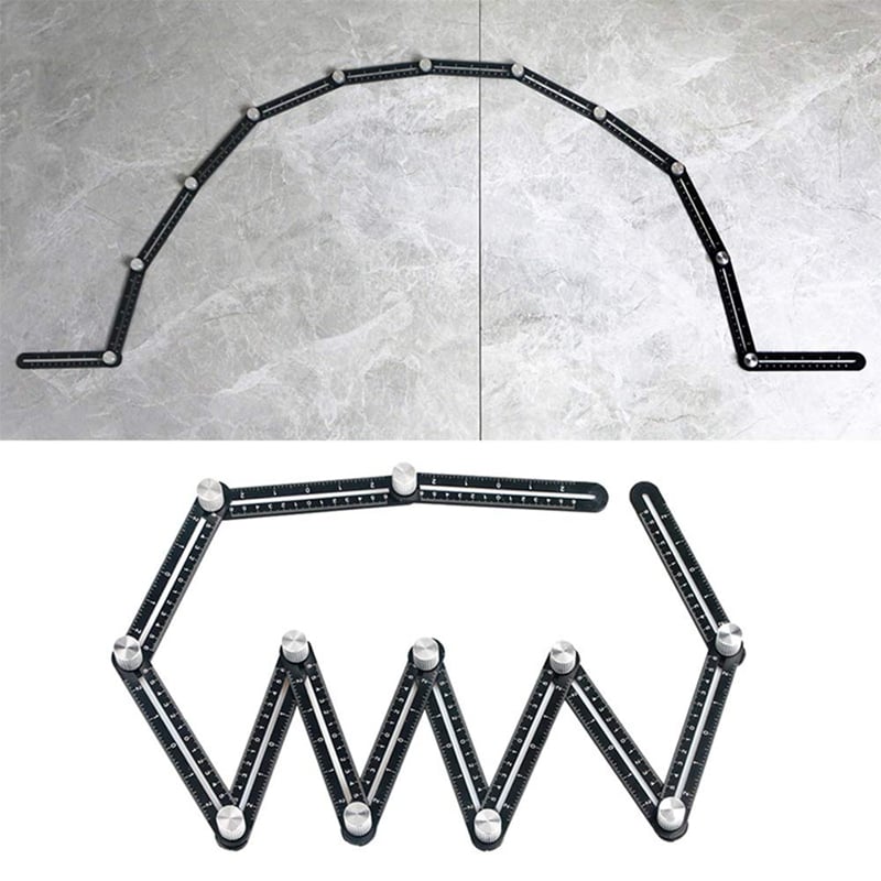 FlexiAnglePro Multi-Winkel-Messlineal aus Aluminium für präzise Winkel und Formen von Handwerkern und Heimwerkern.