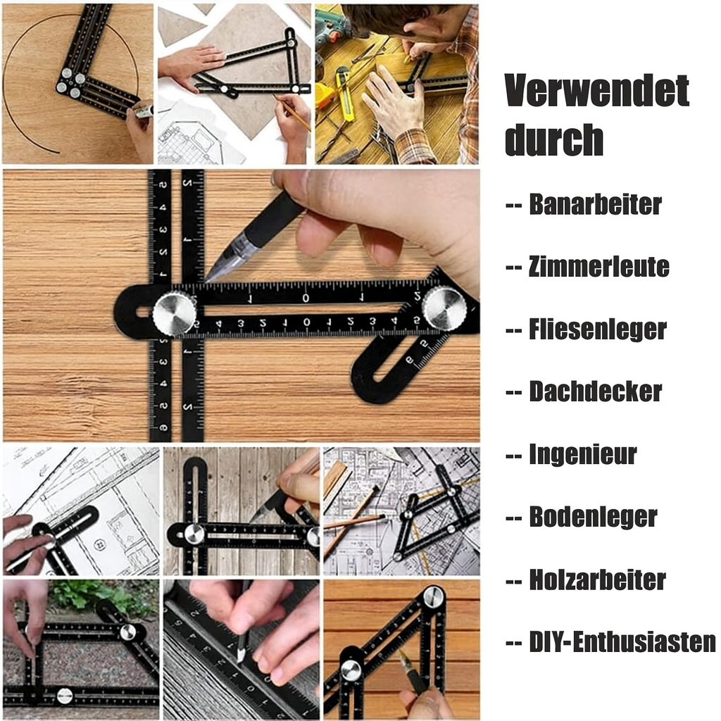 Robustes Aluminium FlexiAnglePro Messlineal, unverzichtbares Präzisions-Werkzeug für Schreiner und Bauprojekte.