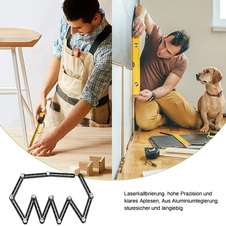 DIY-Projekt: FlexiAnglePro Messlineal erleichtert das exakte Übertragen von Schnitten, Winkeln und Formen.