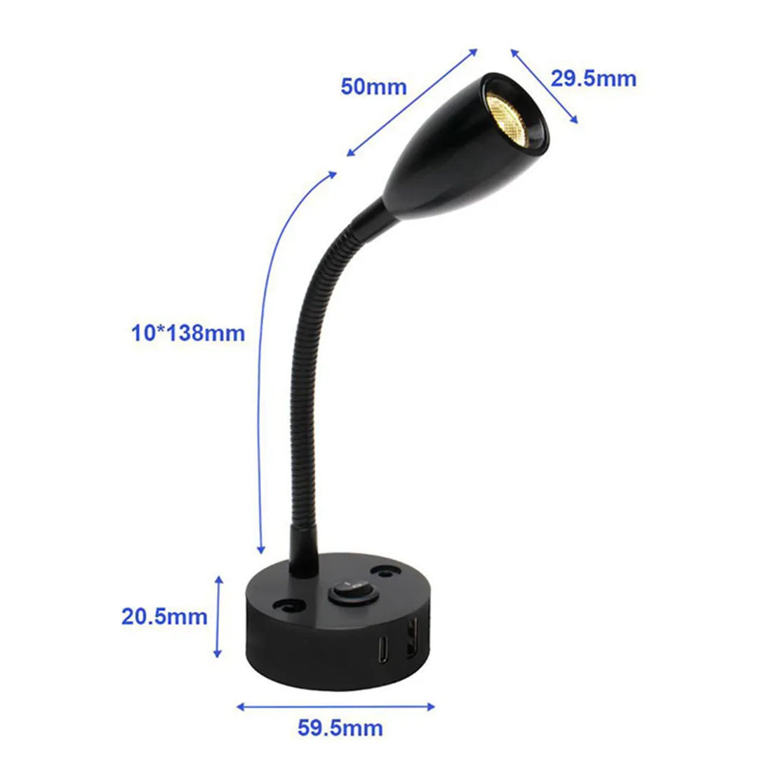 Flexible FlexiBeam LED Schwanenhalslampe für Wohnmobil-Leseecke. Richtungsgenaues Licht & USB-C Port.
