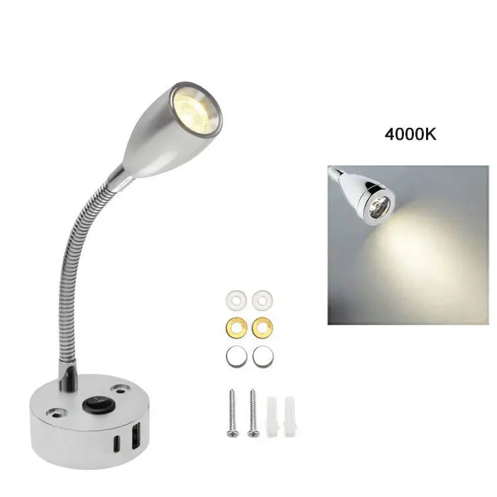 Gemütliche Lesebeleuchtung im Wohnmobil mit FlexiBeam LED Lampe. Flexibler Schwanenhals und USB-C.
