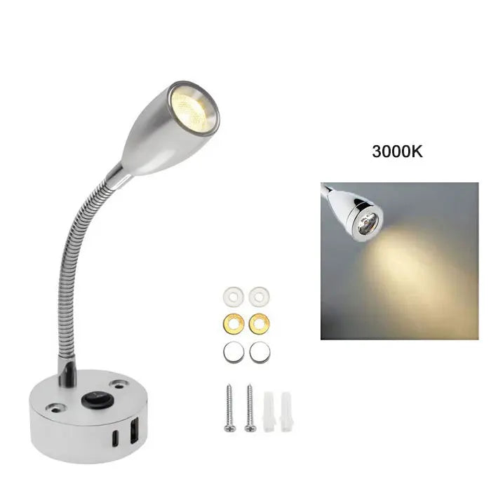 FlexiBeam Reisebeleuchtung: flexible LED Leselampe mit USB-C Schnellladefunktion für Wohnmobile.