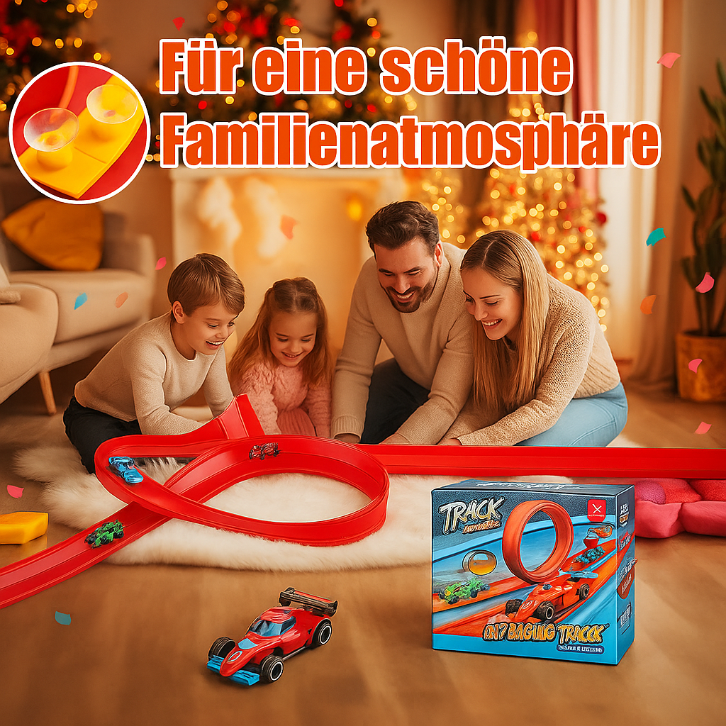 Lernspielzeug: flexible Rennbahn für Kinder, verbessert Motorik und Kreativität beim Bauen. Für endlosen Spielspaß.