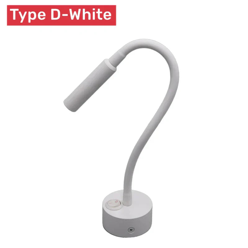 Schlafzimmer-Wandlampe: Flexible LED-Leselampe mit Berührungsschalter und dimmbarer, augenfreundlicher Beleuchtung.