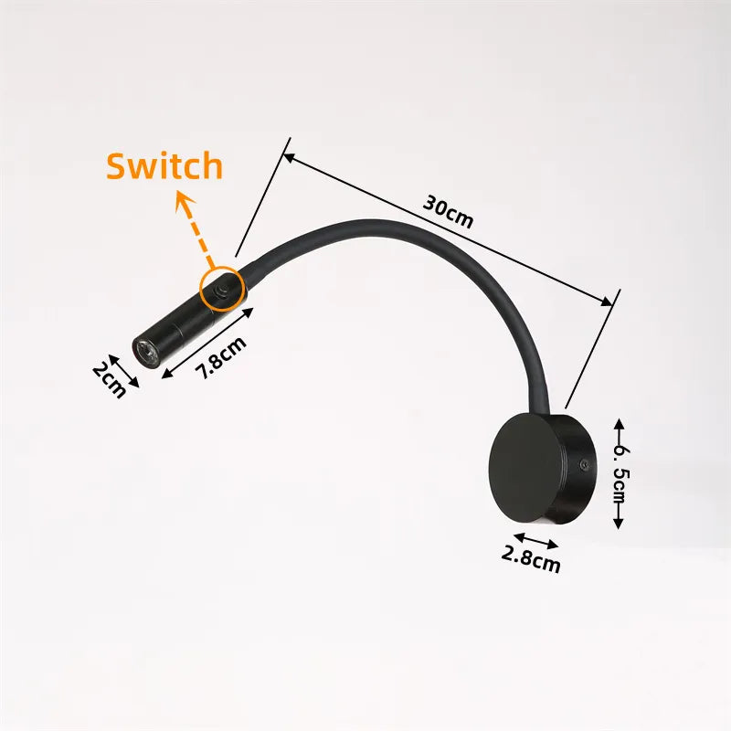 Vielseitige LED-Wandlampe, flexibel positionierbar, dimmbar, perfekt als Leselampe in Schlafzimmer & Büro.