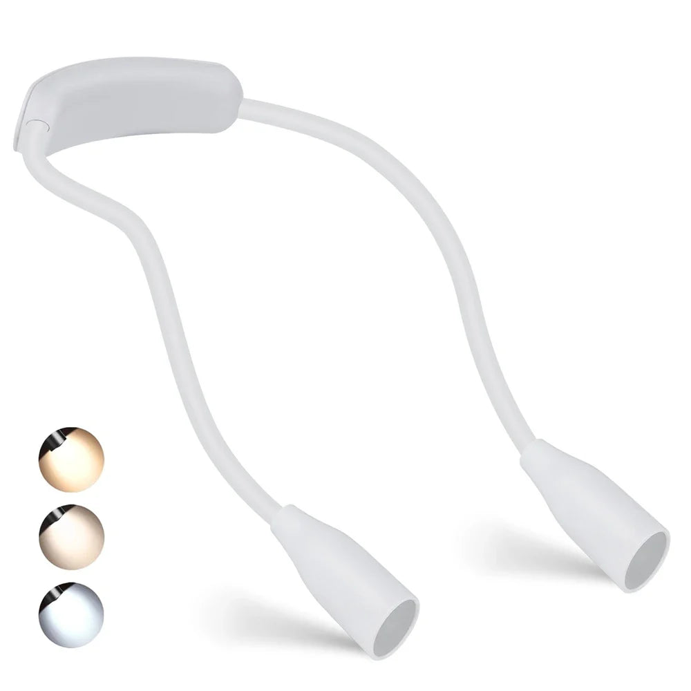 Ergonomische LED Nackenlampe mit flexiblen Armen und dimmbarer Helligkeit, eine vielseitige Geschenkidee.