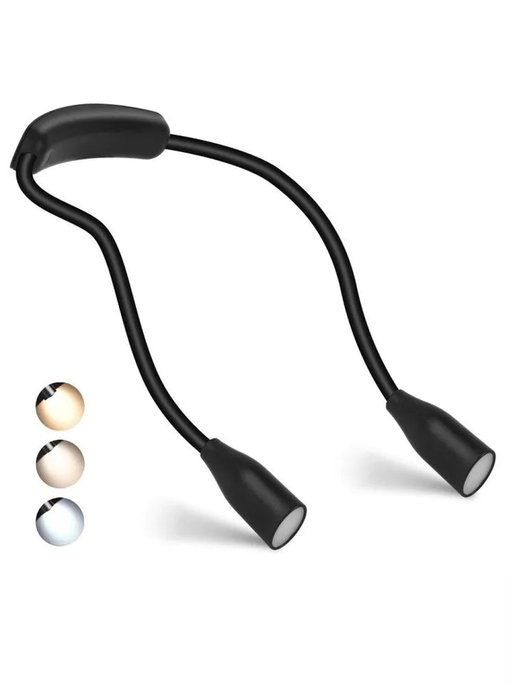 Multifunktionale LED Nackenlampe, flexibel und USB-aufladbar, bietet präzises Licht für jede Aktivität.