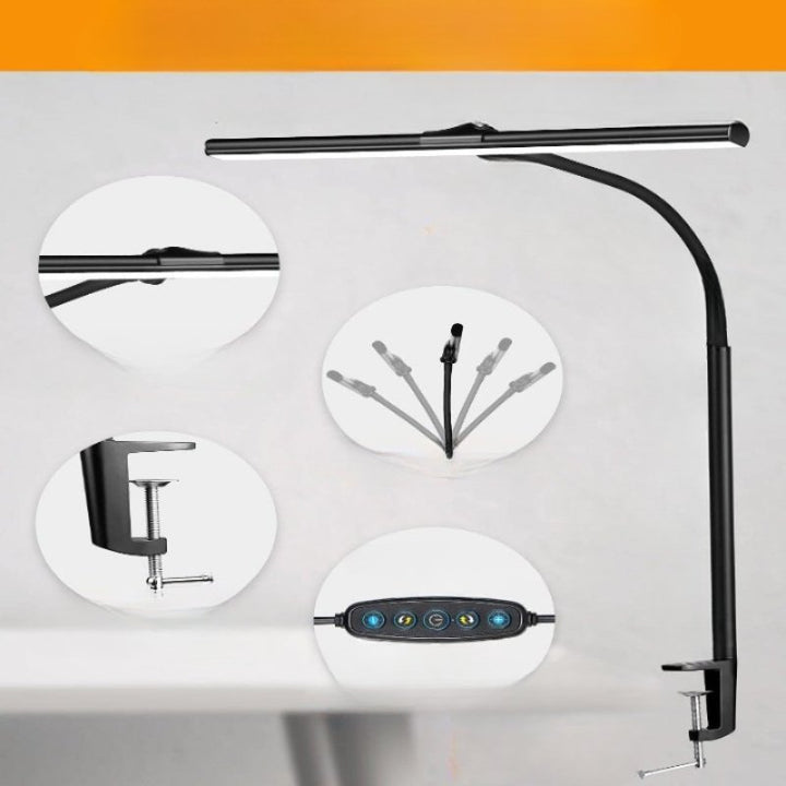 Verstellbare LED-Schreibtischlampe mit Schwanenhals für individuelle, blendfreie Bürobeleuchtung.