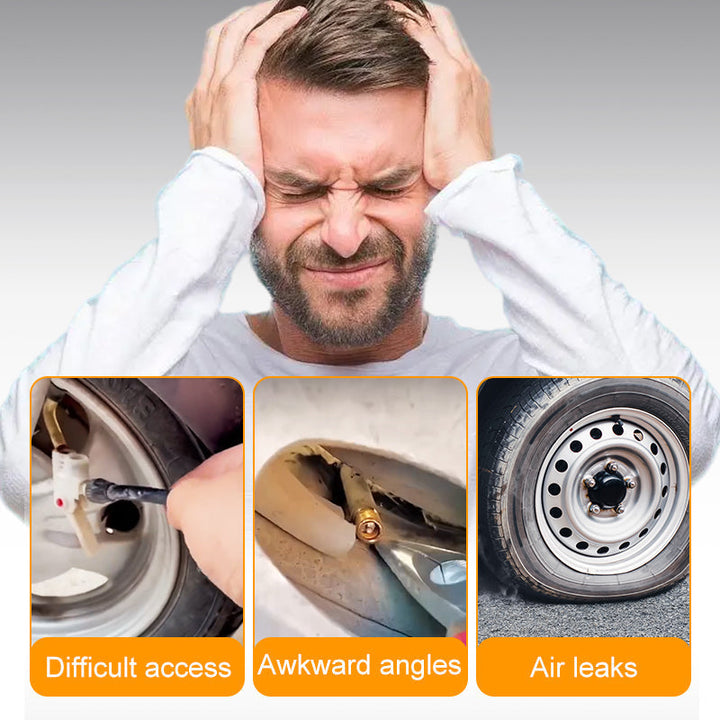 Flexible Ventilverlängerung für schwer erreichbare Reifenventile. Ideal für Auto, Motorrad & Fahrradreifen.