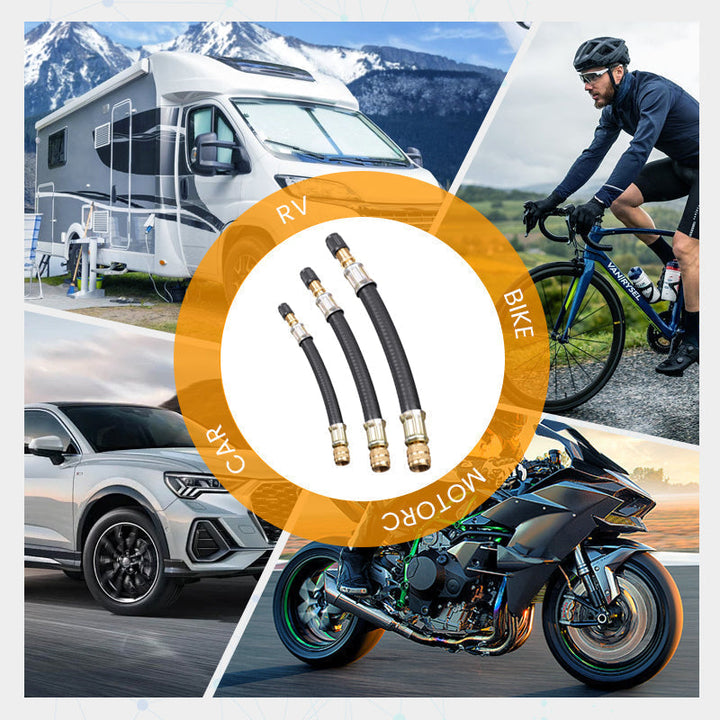 Mehr Komfort beim Reifenaufpumpen. Flexible Schlauchverlängerung als unverzichtbares Autozubehör & Motorradzubehör.