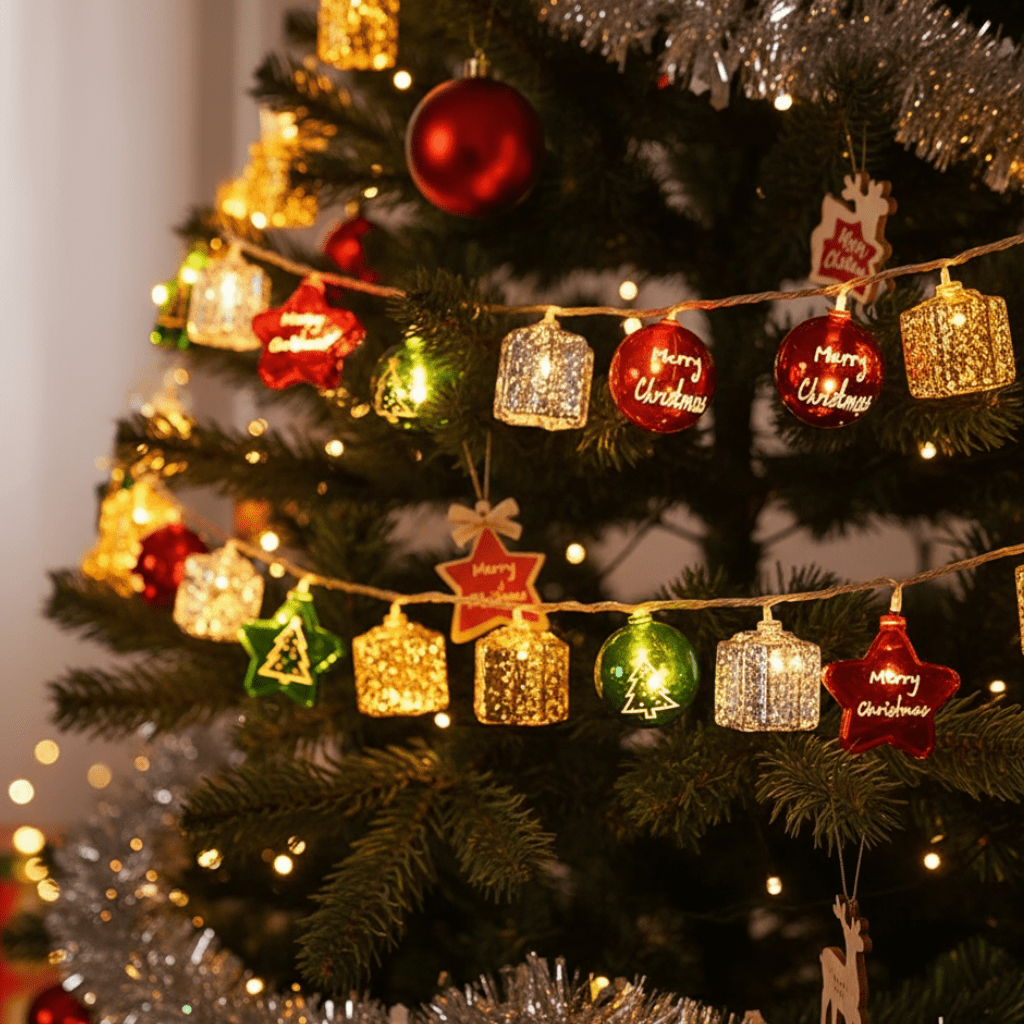 Batteriebetriebene flexible LED-Lichterkette, ideal für Party- oder Weihnachtsdeko, warmweißes Licht.