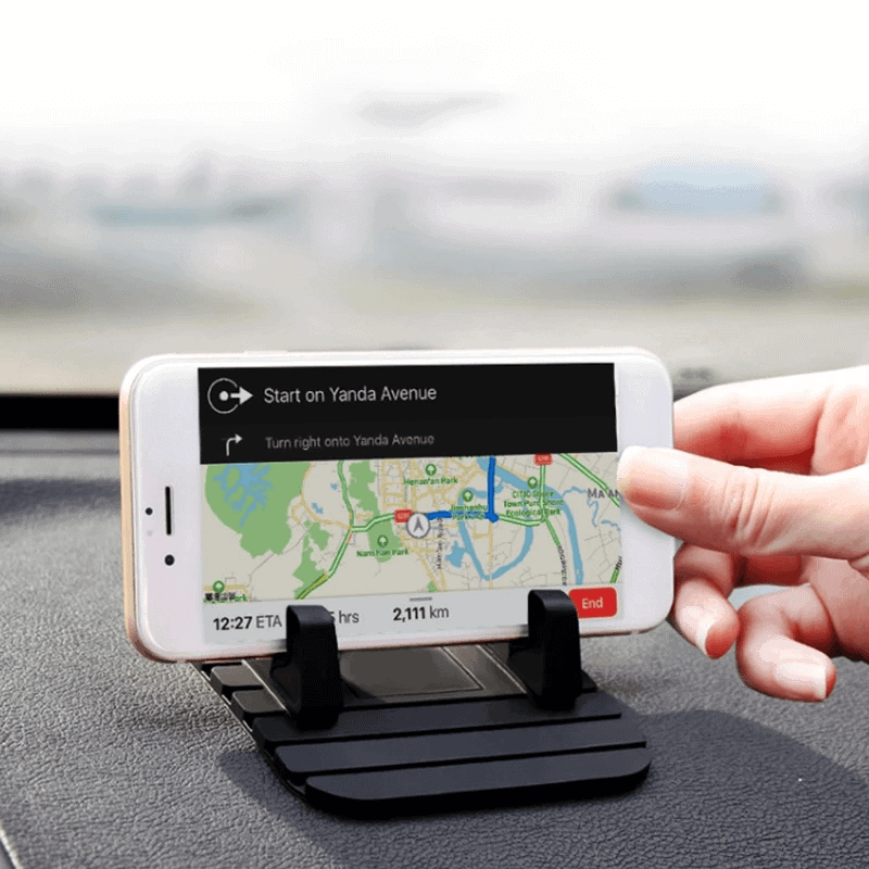 Tragbarer Silikon-Handyhalter in Rot, biegsam und rutschfest, ideal als Smartphone-Ständer für unterwegs und Büro.