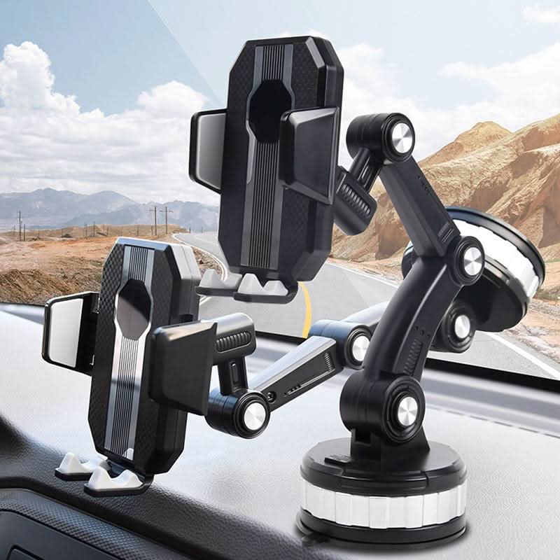 Flexibler Handyhalter für Auto & Büro, 360° drehbar mit starkem Saugnapf für sicheren Halt.