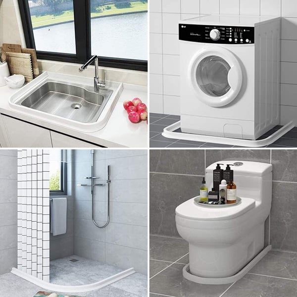 Wasserdichter, flexibler Silikon-Dichtungsstreifen für Dusche und Bad, selbstklebend zur effektiven Bodendichtung.