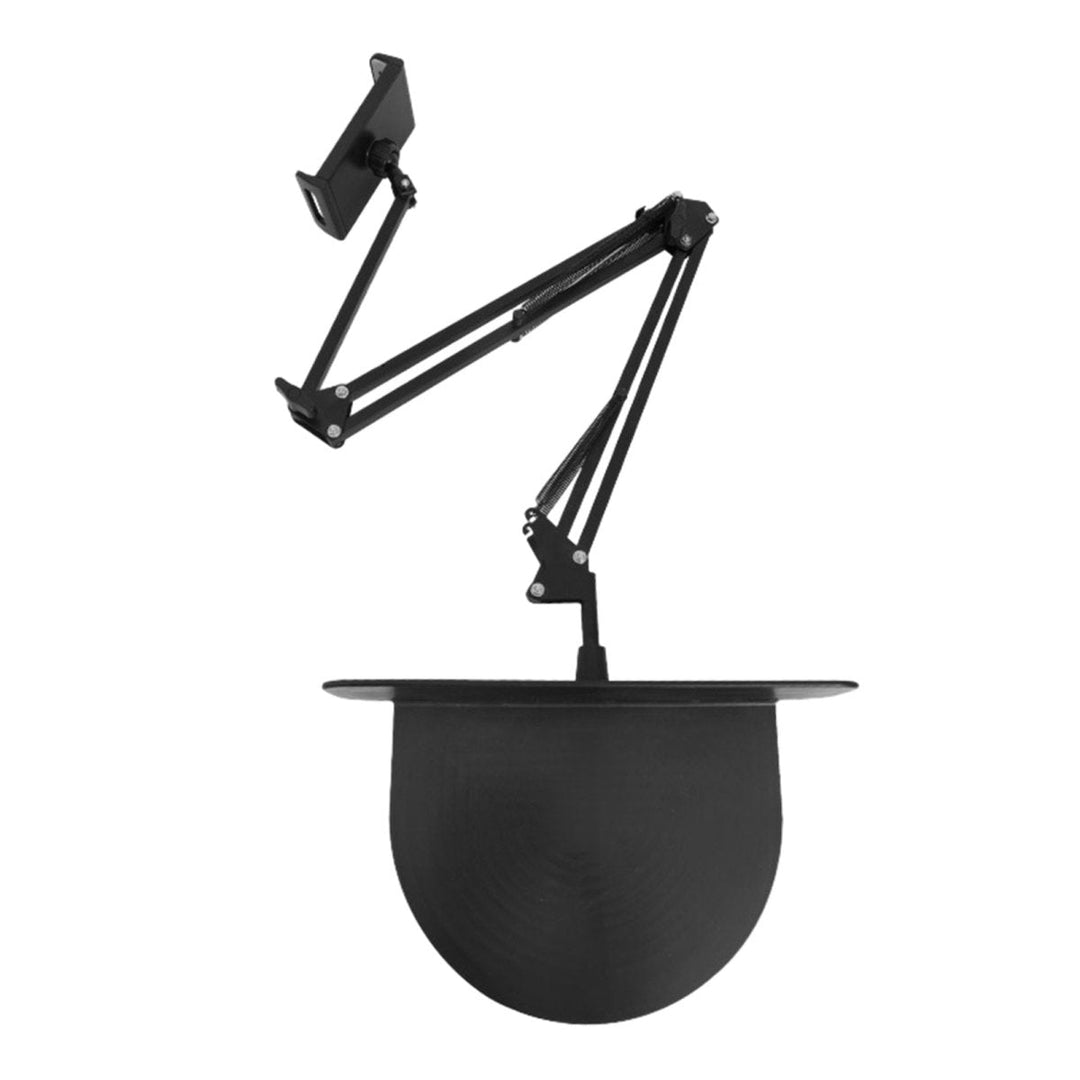 Hochwertiger Tablet-Halter aus Aluminium und Kohlenstoffstahl. Stabiler, flexibler Ständer für Bett und Tisch, 360° drehbar.