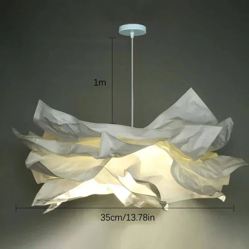 DIY Wolken-Papierlampenschirm, individualisierbar, bis 70 cm für eigene Pendelleuchte im Schlafzimmer.