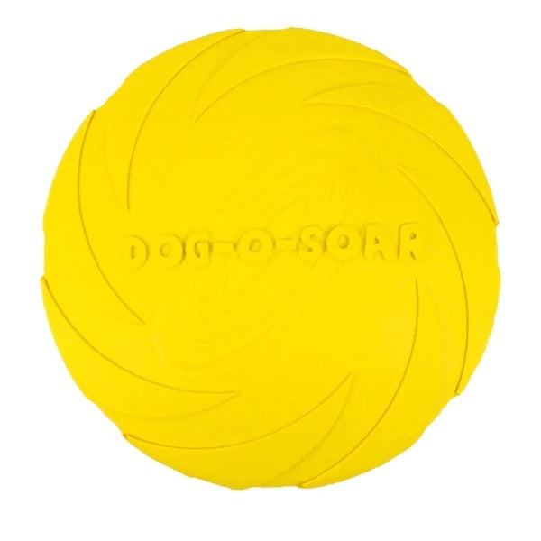 Flexibles FlexiFling Hundefrisbee auf einer grünen Wiese, ideal für Outdoor-Spiel & Apportiertraining mit dem Hund.