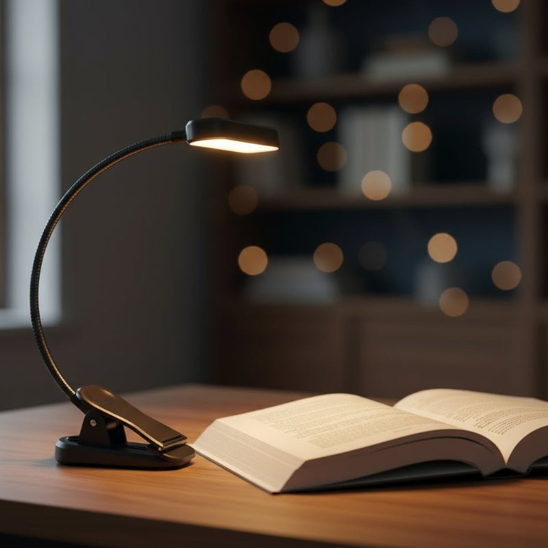 Flexibles LED-Nackenleselicht mit 3 Farbmodi, dimmbar, ideal zum Lesen oder Handarbeiten.