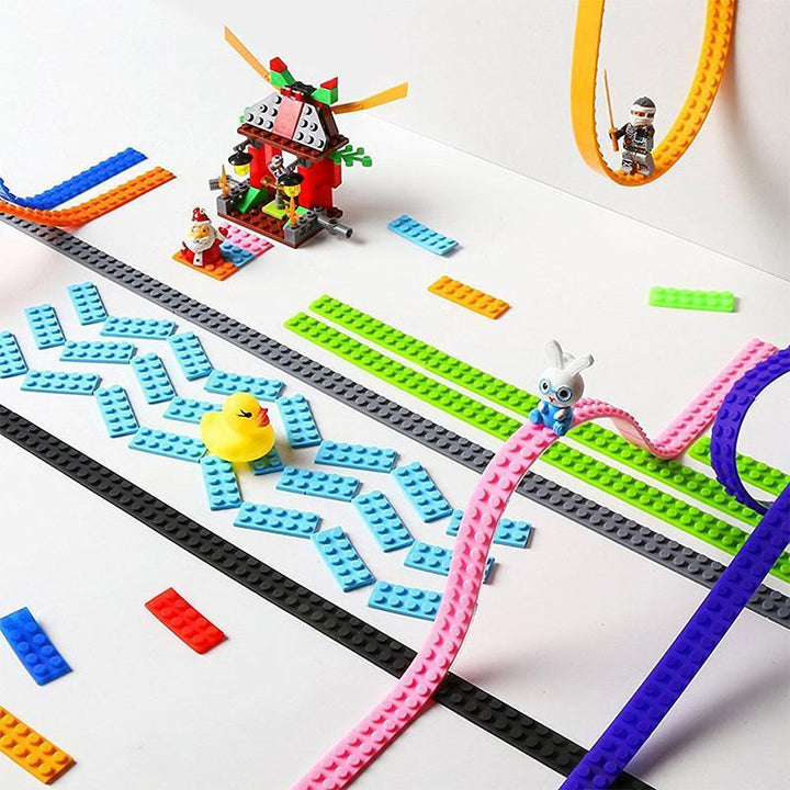 Flexibles, selbstklebendes Baustein-Silikonband für kreativen DIY-Spielspaß für Kinder.