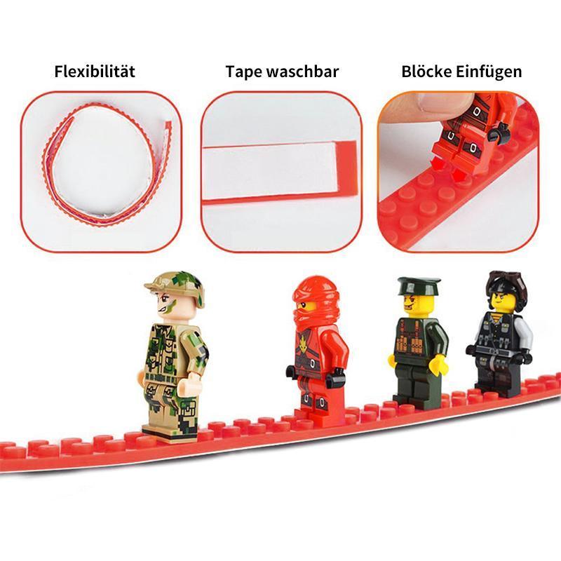Kinder bauen mit flexiblem Baustein-Silikonband, fördert Kreativität, Feinmotorik und Spielspaß.