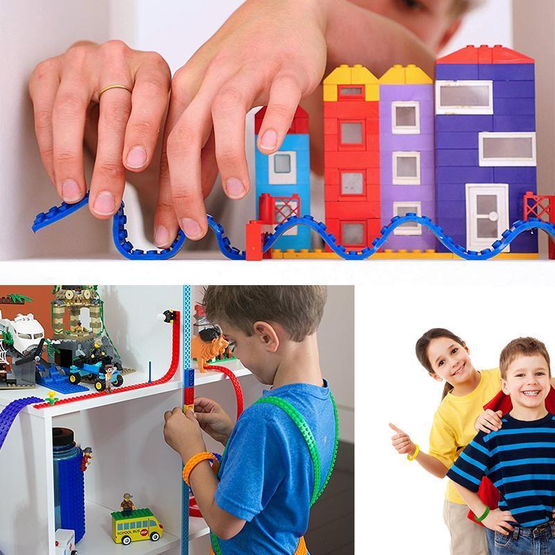 Ideales Geschenk: Selbstklebendes, flexibles Silikon-Bausteinband für unendliche DIY-Spielideen.