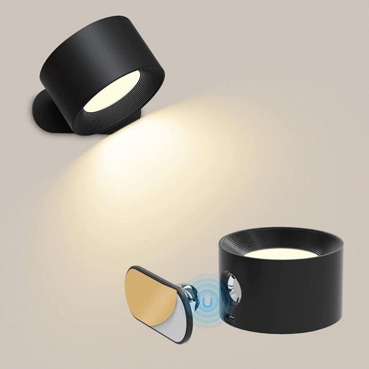 Dimmbare LED Wandleuchte FlexiGlow mit 360° Drehung, perfekt für gerichtete Beleuchtung und als Leselicht.