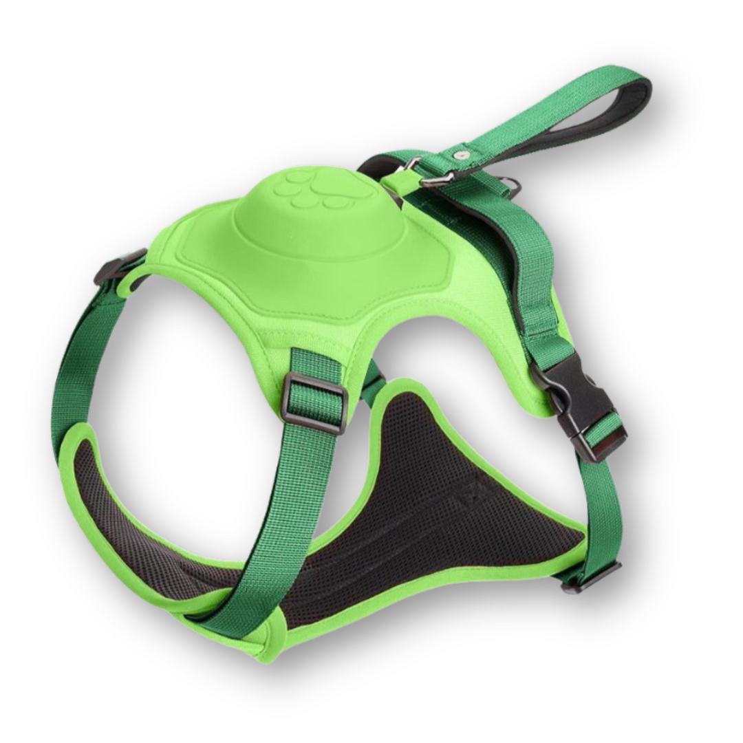 Ergonomisches FlexiLead Hundegeschirr mit integrierter Leine, bietet Komfort und sicheren Halt für Ihr Haustier.