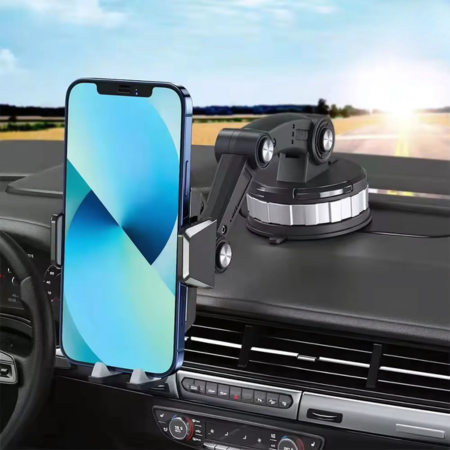 Sichere, universelle Smartphone Halterung Auto für Navigation & Freisprechen. Flexible Anbringung auf Armaturenbrett.