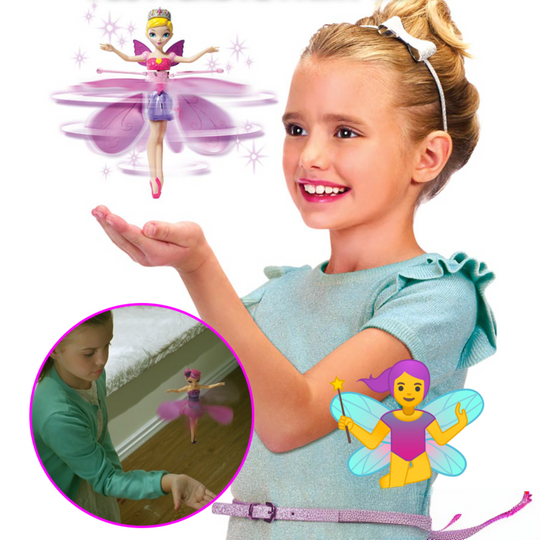 Wiederaufladbare fliegende Feenprinzessin Puppe, ideales LED-Geschenk für Mädchen. Interaktives Kinderspielzeug.