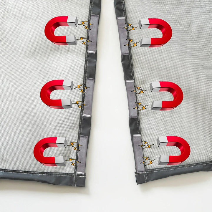 Robuste magnetische Fliegengittertür für Türen, einfacher bohrfreier Einbau, zuverlässiger Schutz vor Fliegen.