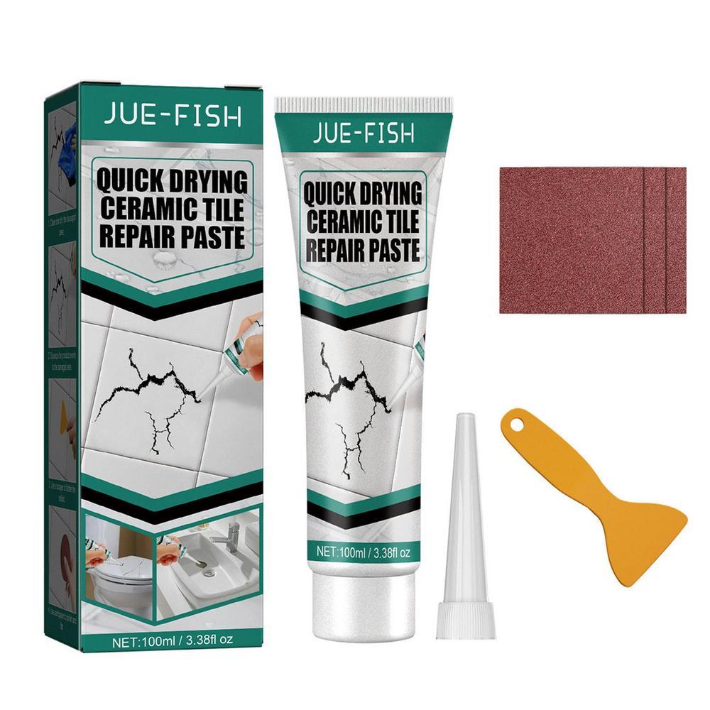 Fliesenreparaturset mit 100ml Paste für Keramik & Marmor. Perfekt für DIY-Renovierung in Bad und Küche, wasserbeständig.