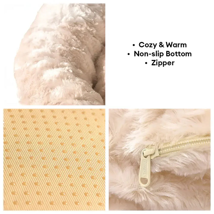 Luxuriöses Hundebett Donut: Fluffiger Kunstpelz bietet Wärme und Geborgenheit. Das ultimative Tierbett.
