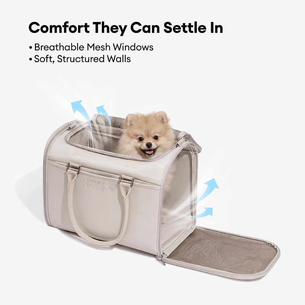 Kleine, leichte Hundetasche, flugzeugkonform, aus strapazierfähigem Nylon für einfaches Reisen mit Haustier.
