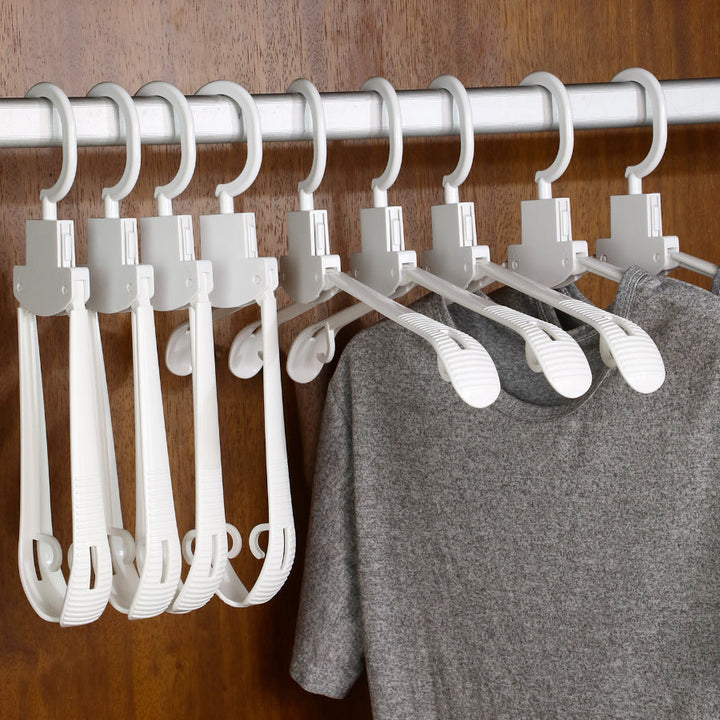 FormGuard™ faltbarer Kleiderbügel für Hemden & Pullover, formbeständig und platzsparend für Schrankorganisation.