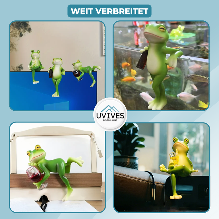 Wetterfeste Frosch Gartenfigur für den Außenbereich, robustes Kunstharz.