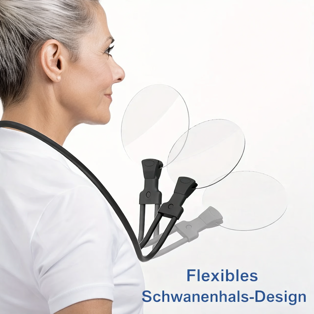 Handfreie 5x Lupe FocusFree mit Schwanenhals; perfekte Lesehilfe für Senioren, zum Basteln und für feine Detailarbeit.