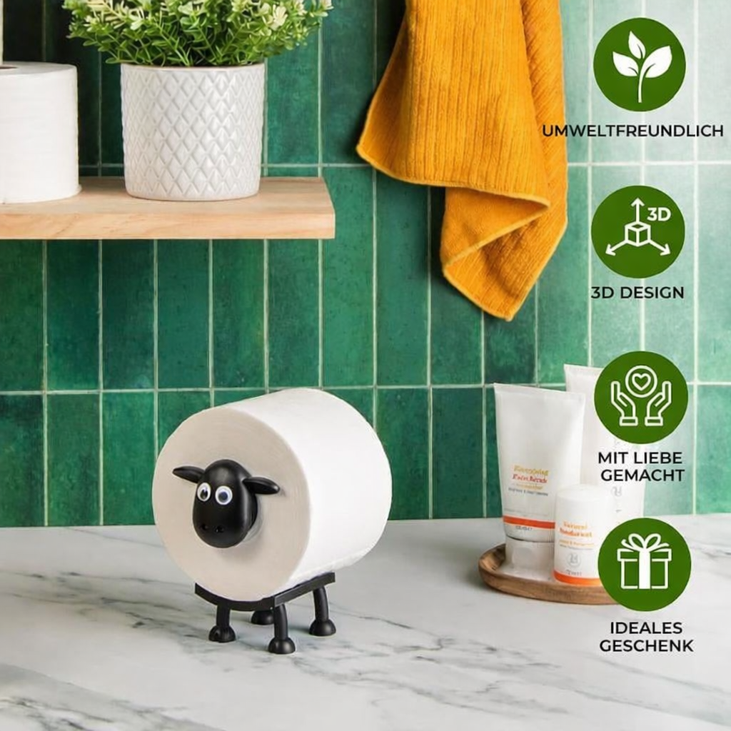 Dekorativer Schaf-WC-Halter, bietet Platz für mehrere Toilettenpapierrollen und verschönert Ihr Bad.