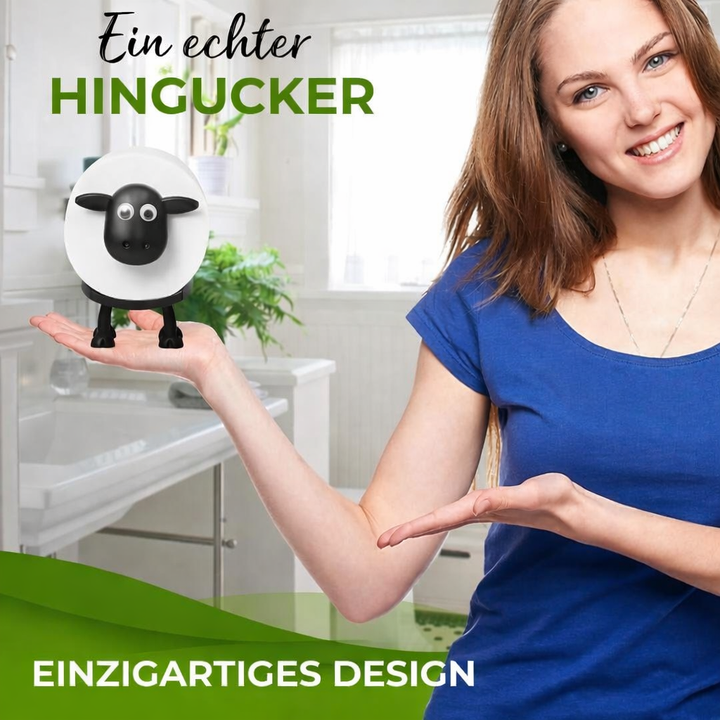 Einzigartiger Toilettenpapierhalter in Schaf-Optik, originelle Bad-Deko und praktische Rollenaufbewahrung.
