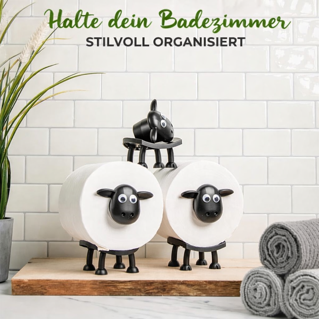 Lustiger Schaf-Toilettenpapierhalter aus Metall, verschönert jedes Badezimmer und Gäste-WC auf originelle Weise.